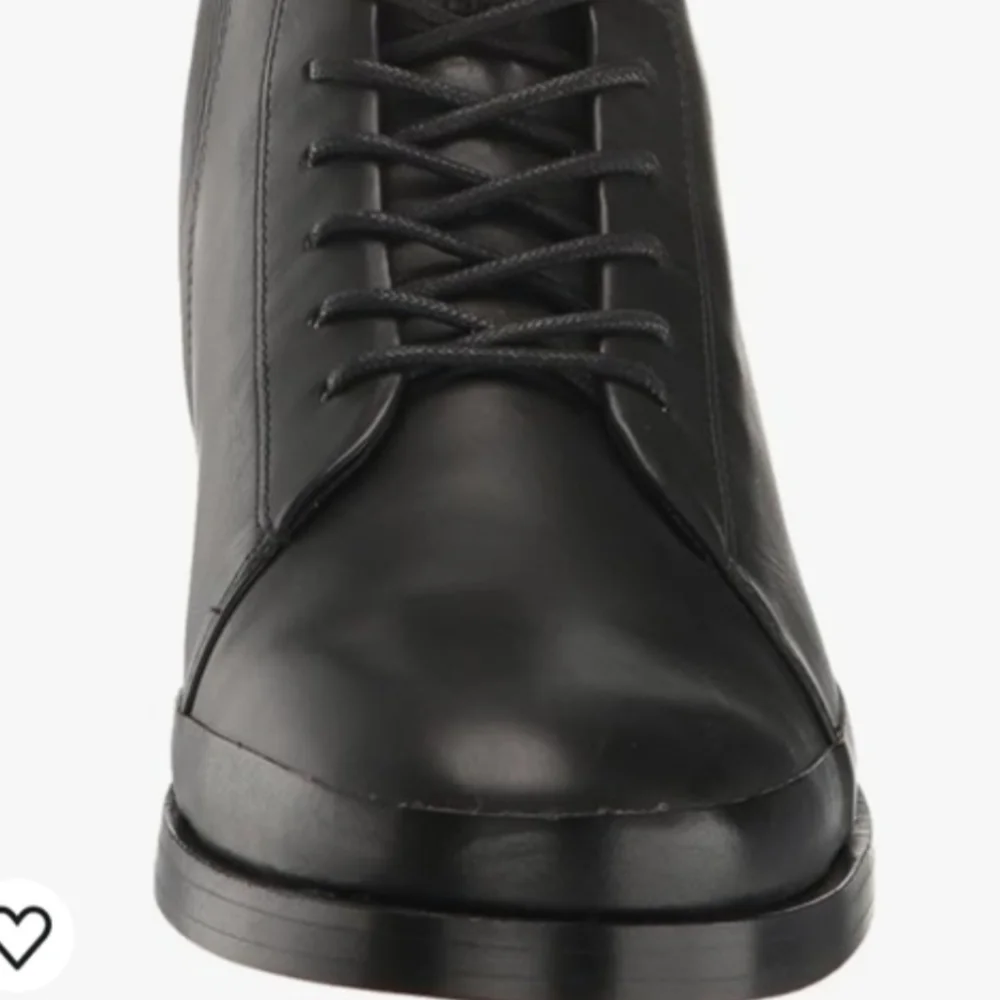 Vince Black Leather Lace-Up Ankle Boots - Picture 3 of 5